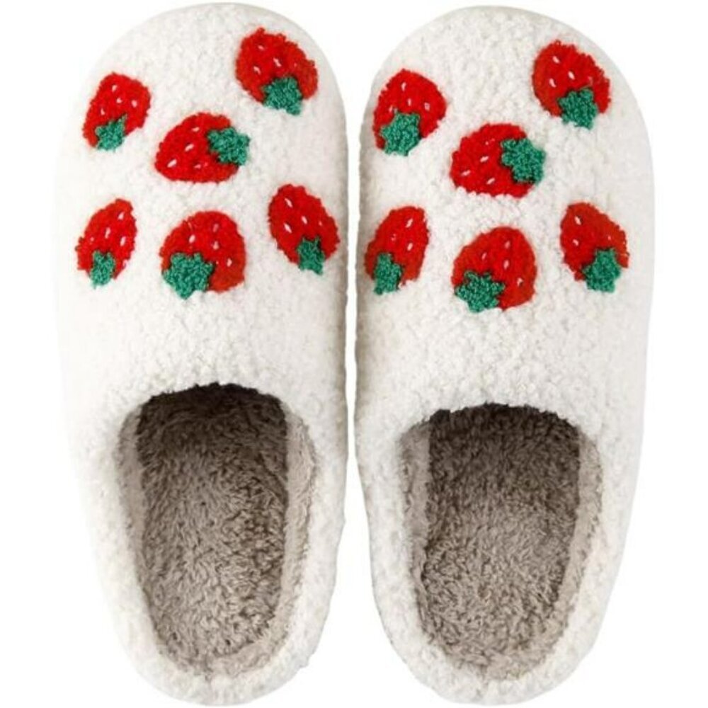 Fuzzy plush memory foam slippers warm indoor outdoor house shoes winter for wome